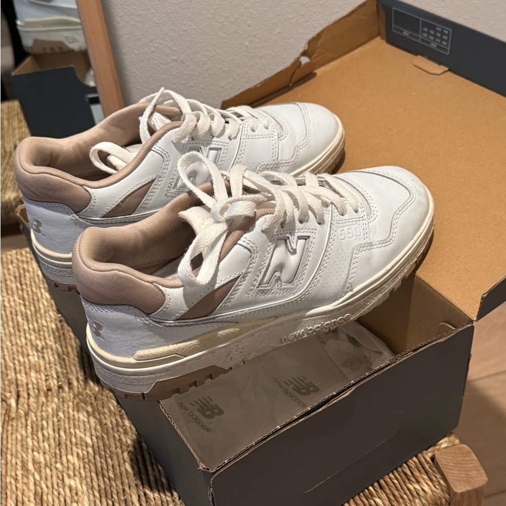 New Balance 550 White Tan Sneakers